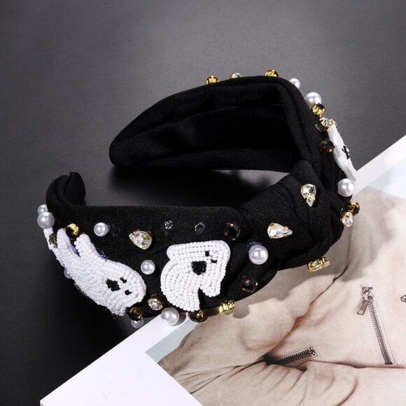 Halloween Headband Women Beaded Pumpkin Rhinestone Costume Party Accessory main image 6